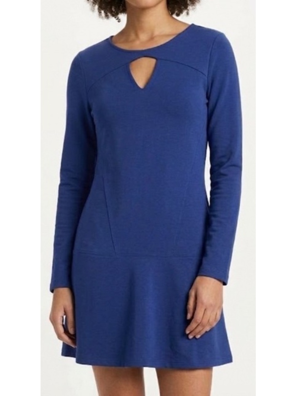 Lole Blue Knit Skater Keyhole Dress